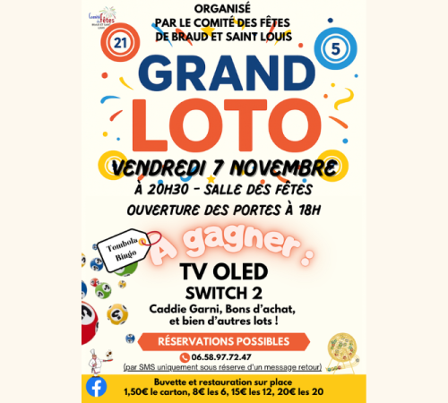 Loto du comité des fêtes de Braud