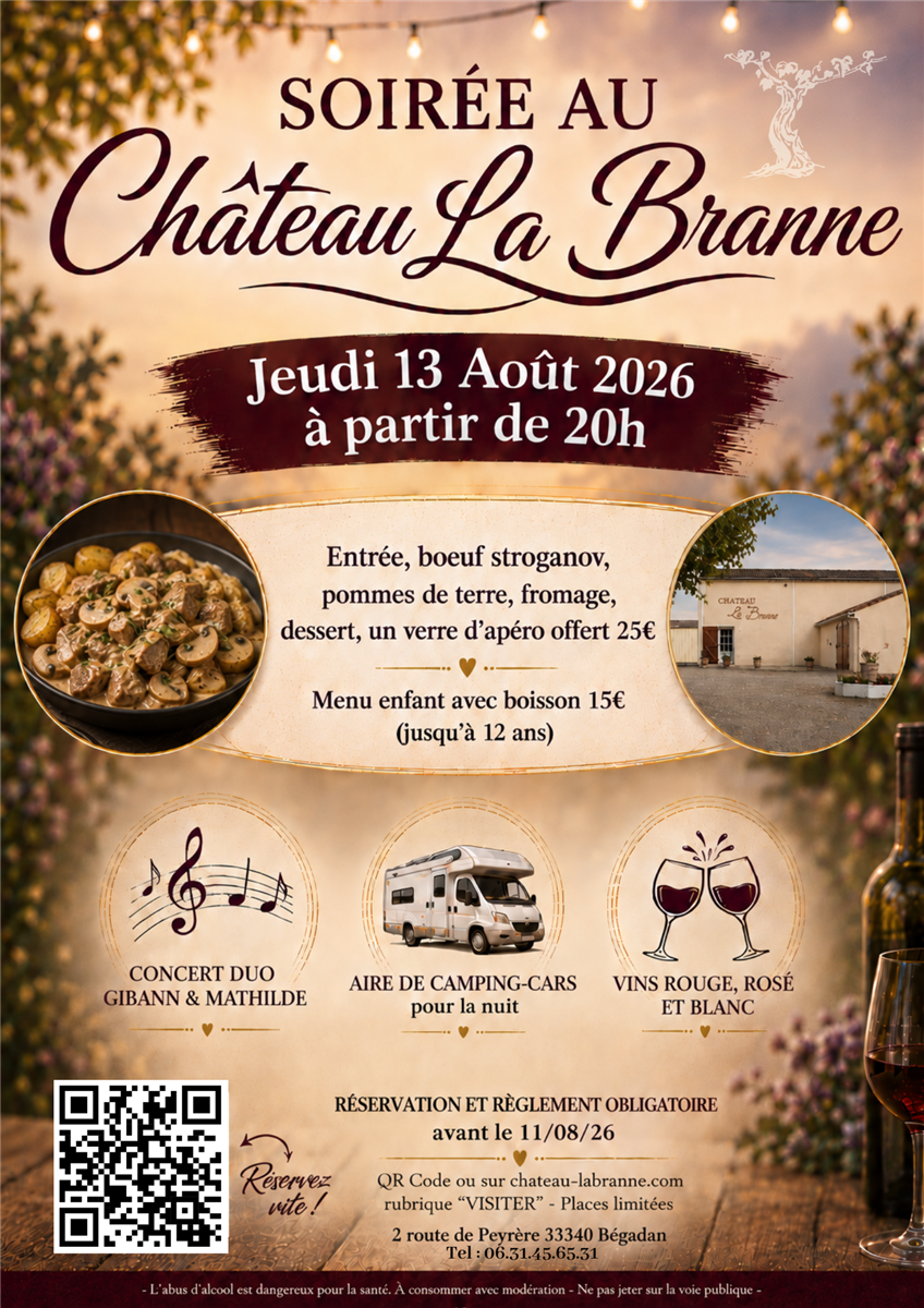 Soirée festive au Château La Branne
