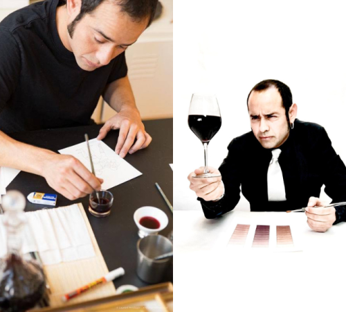 Ateliers Mauro Ceballos : peintures au vin rouge
