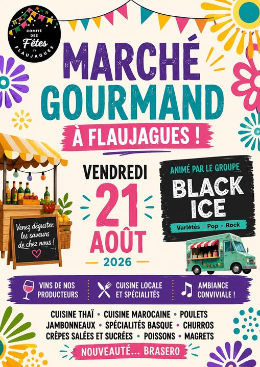 🌞 Marché Gourmand à Flaujagues ! 🌞