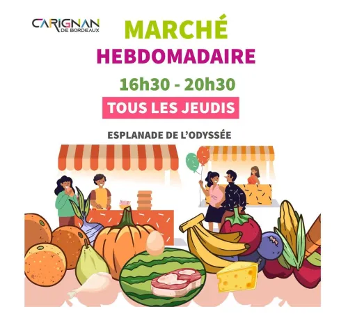 Marché hebdomadaire du jeudi soir à Carignan-de-Bordeaux