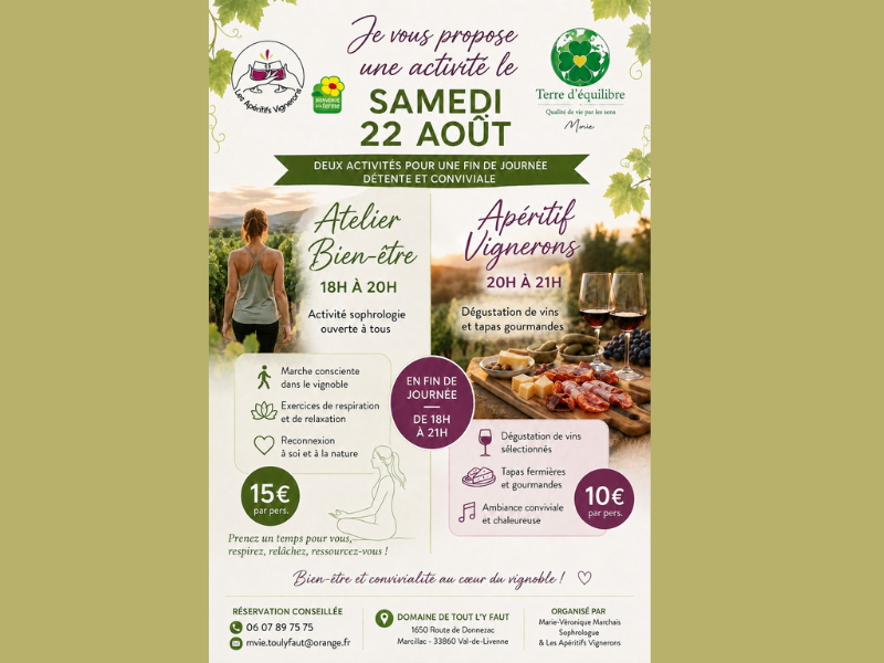 Activités bien être au domaine de Tout l'Y Faut