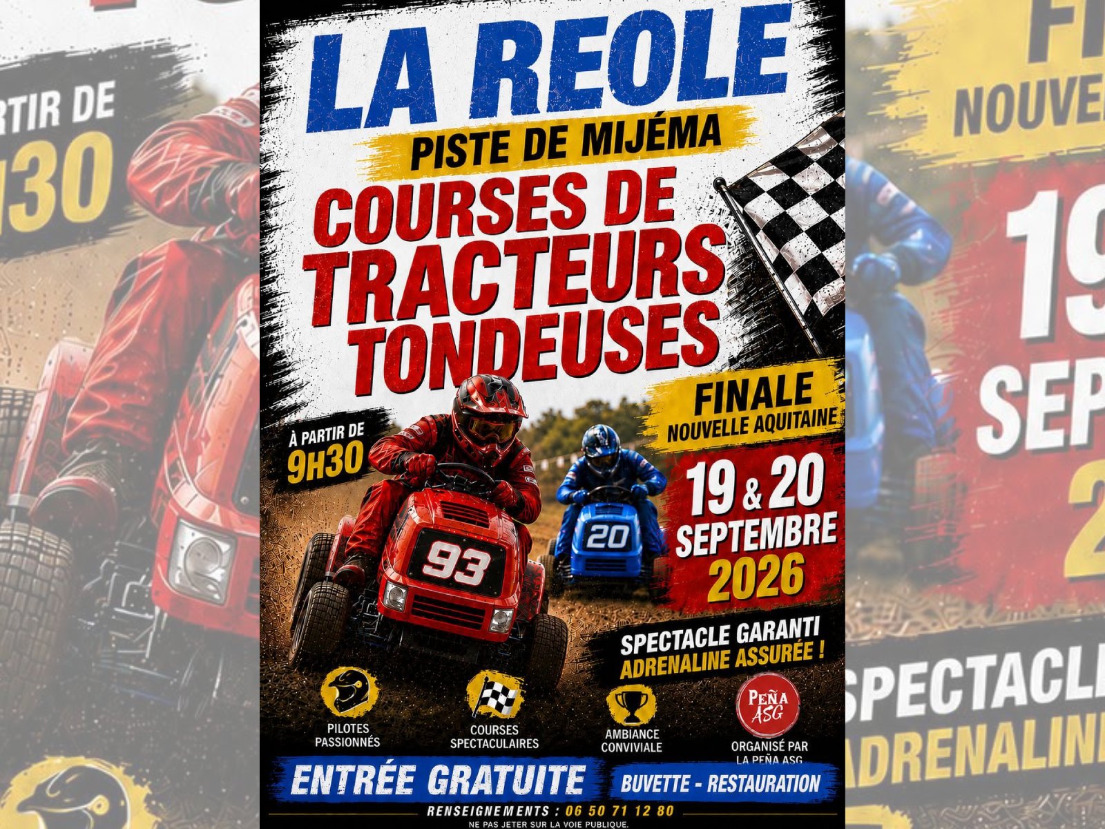 Courses de tracteurs tondeuses