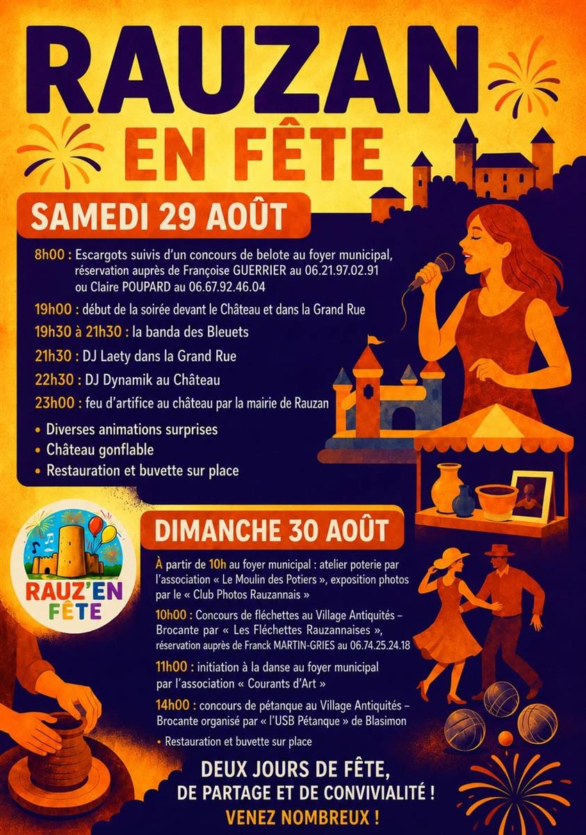 🎉 RAUZAN EN FÊTE : UN WEEK-END FESTIF À NE PAS ...