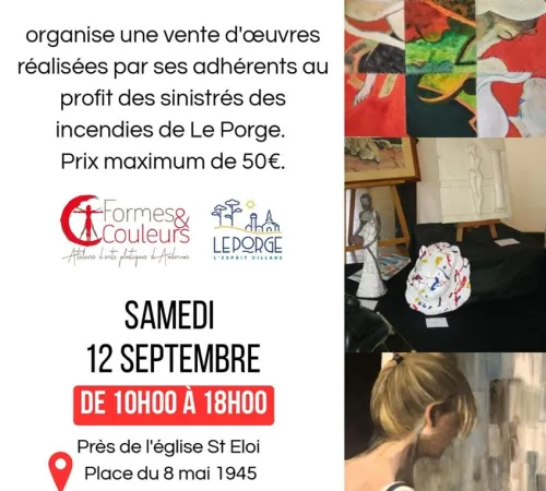 Vente d'oeuvres au profit des sinistrés des incendies