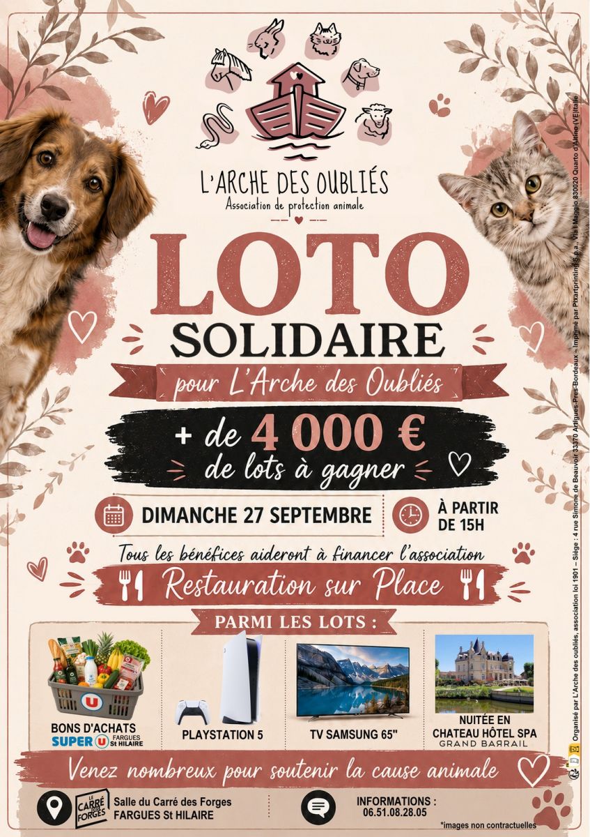 Loto Solidaire de L'Arche des oubliés du 33