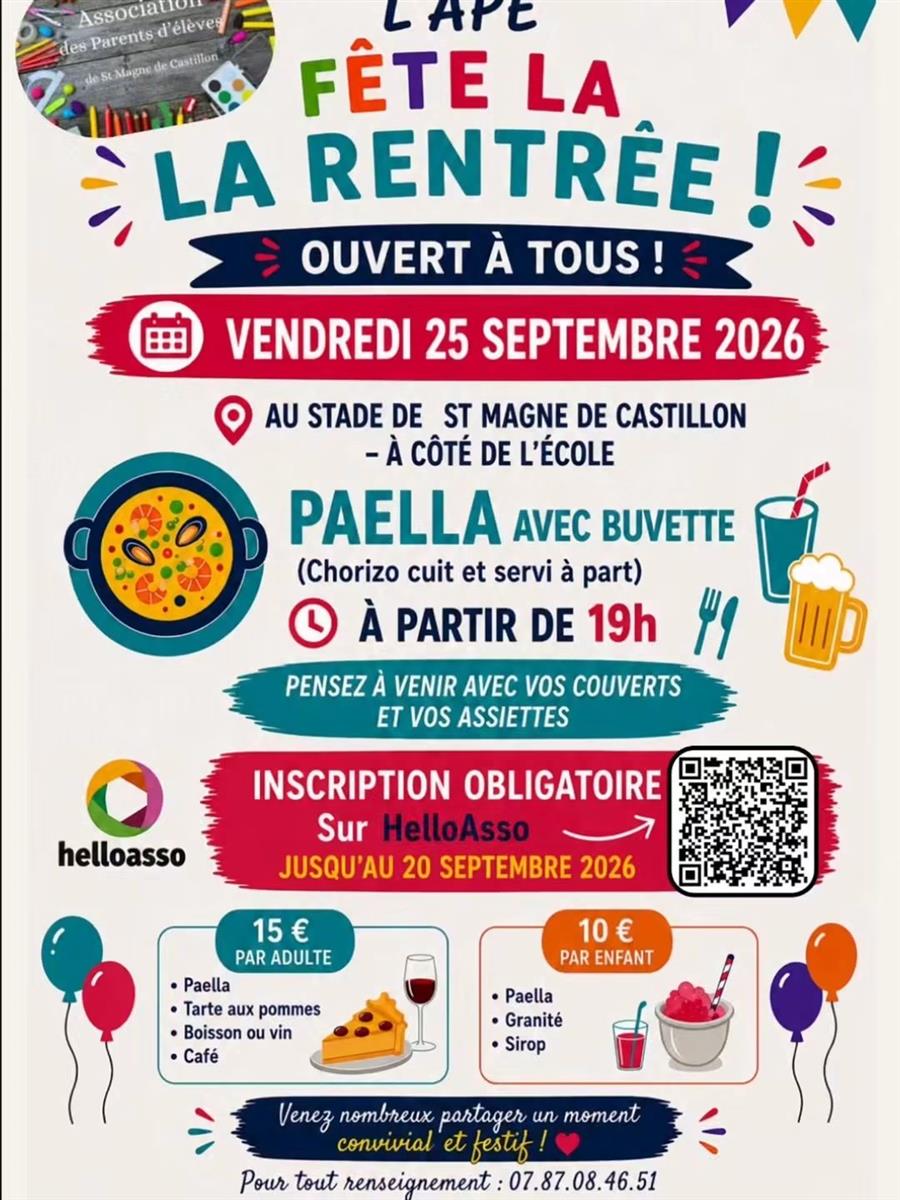 Kermesse de l'APE de Saint-Magne-de-Castillon
