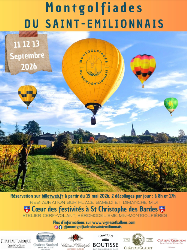 Montgolfiades du Sain ... - Crédit: Montgolfiades du Saint-Emilionnais | CC BY-NC-ND 4.0