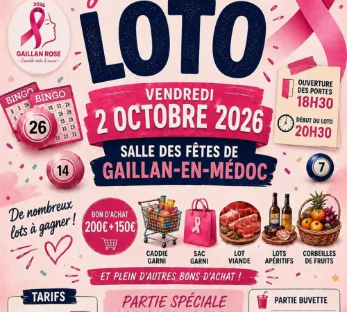 Octobre rose 2026 : loto Gaillan Rose