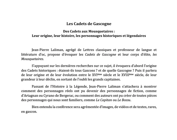 Des Cadets de Gascogn ...