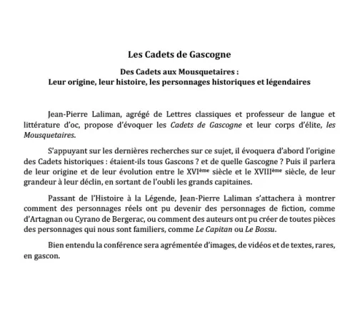 Des Cadets de Gascogne aux Mousquetaires