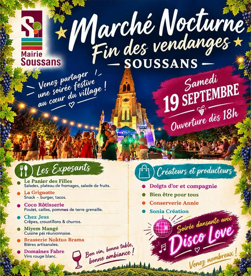 Marché Nocturne - Fin ... - Crédit: Mairie de Soussans | CC BY-NC-ND 4.0