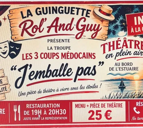 Dîner et théâtre de plein air à la Guinguette Rol'And'Guy