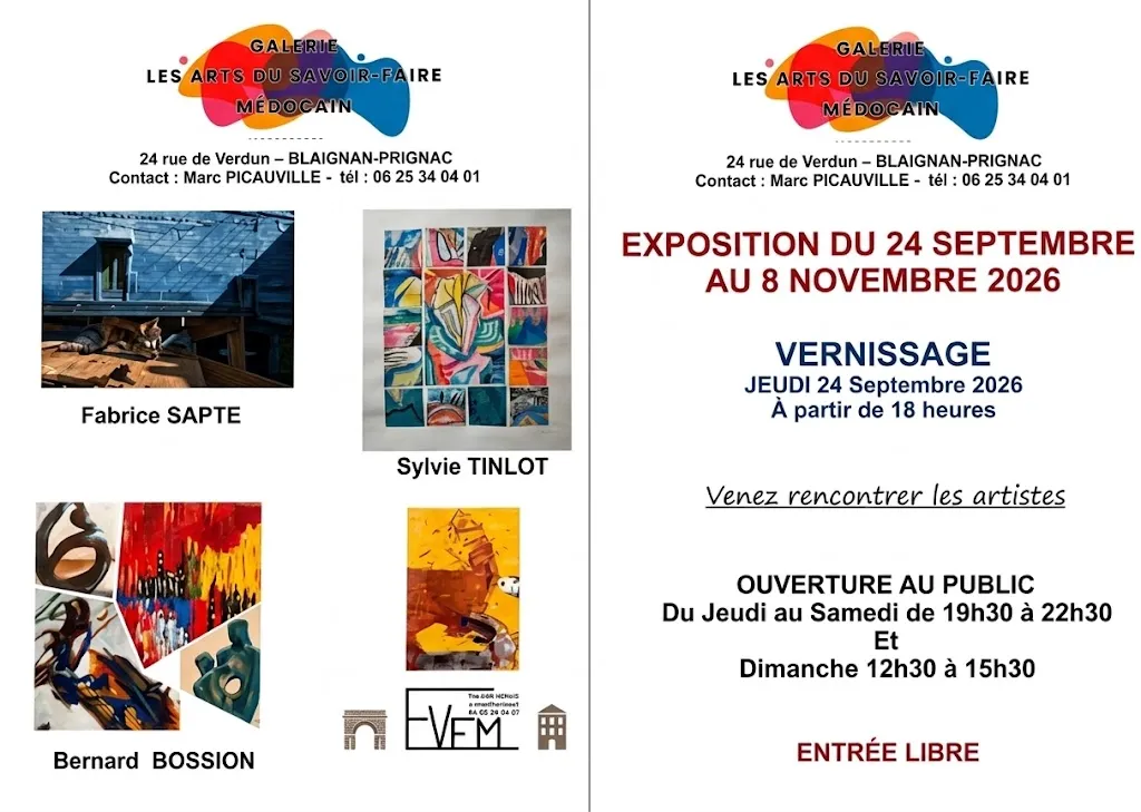 Exposition à la galer ... - Crédit: Les Arts du Savoir-Faire Médocain | CC BY-NC-ND 4.0