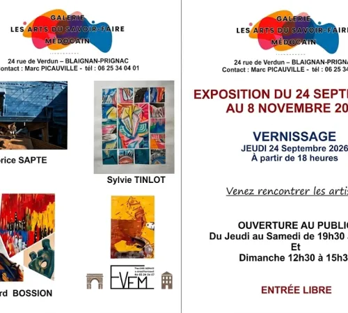 Exposition à la galerie Les Arts du Savoir-Faire Médocain