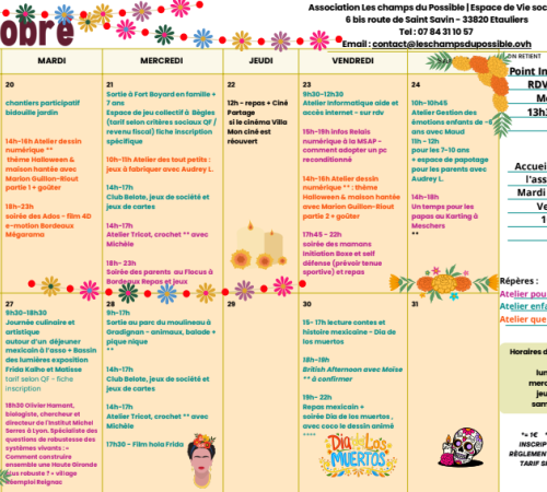 Programme du mois d'octobre "Les champs du possible"