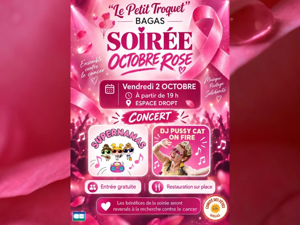 Soirée Octobre Rose - Crédit: comité des fêtes de bagas | CC BY-NC-ND 4.0