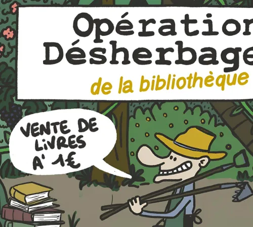 Opération désherbage de la bibliothèque