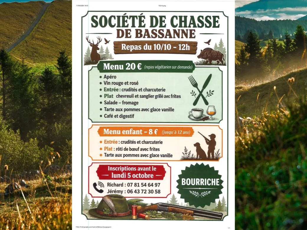 Repas de la société d ... - Crédit: Président de la société de chasse - Richard | CC BY-NC-ND 4.0