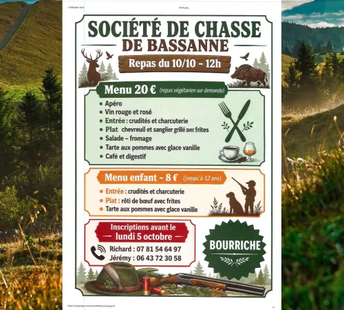 Repas de la société de chasse de Bassanne