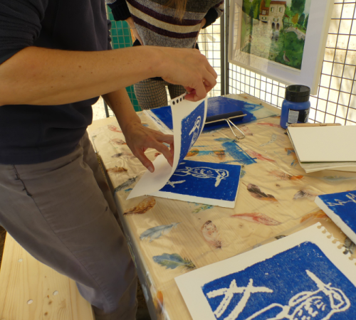 Atelier Linogravure à Terres d'Oiseaux