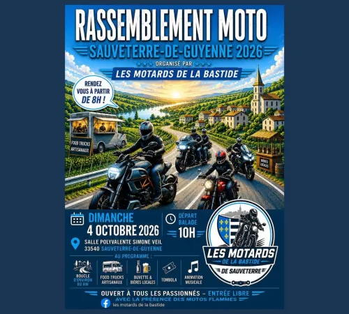 Rassemblement moto avec restauration et concert