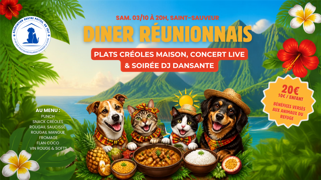 Repas dansant Réunionnais - Crédit: Quatre Pattes et un toit | CC BY-NC-ND 4.0