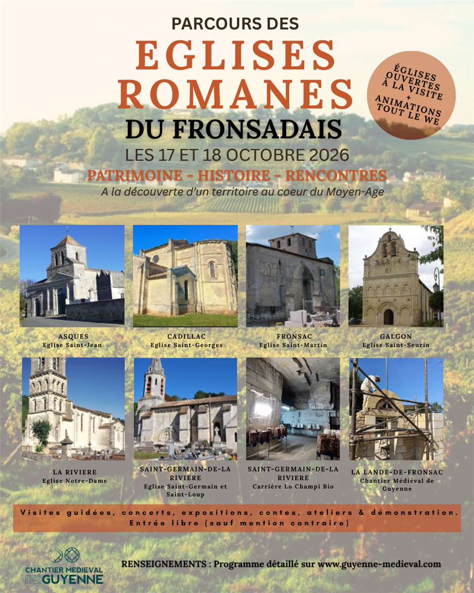 Parcours des églises romanes du Fronsadais