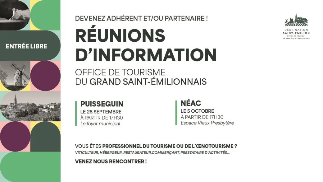 Réunions d'informatio ... - Crédit: OT du Grand Saint-Émilionnais | CC BY-NC-ND 4.0