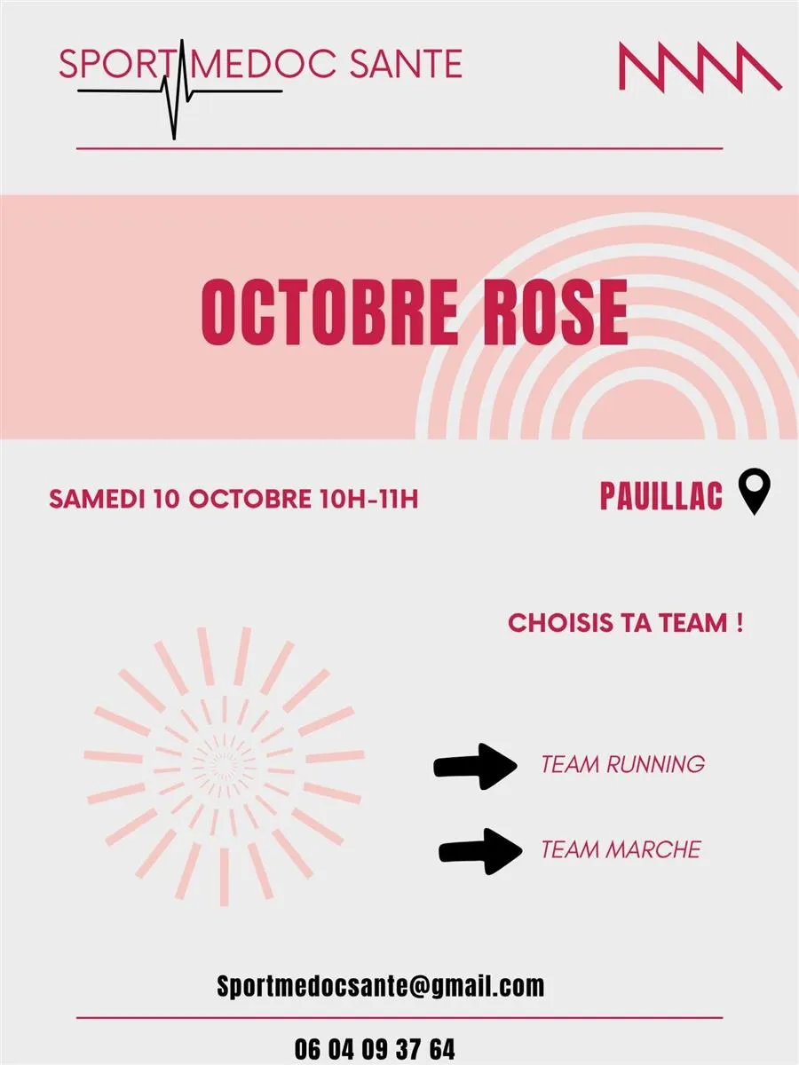 Octobre Rose 2026 : B ... - Crédit: Sport Médoc Santé | CC BY-NC-ND 4.0