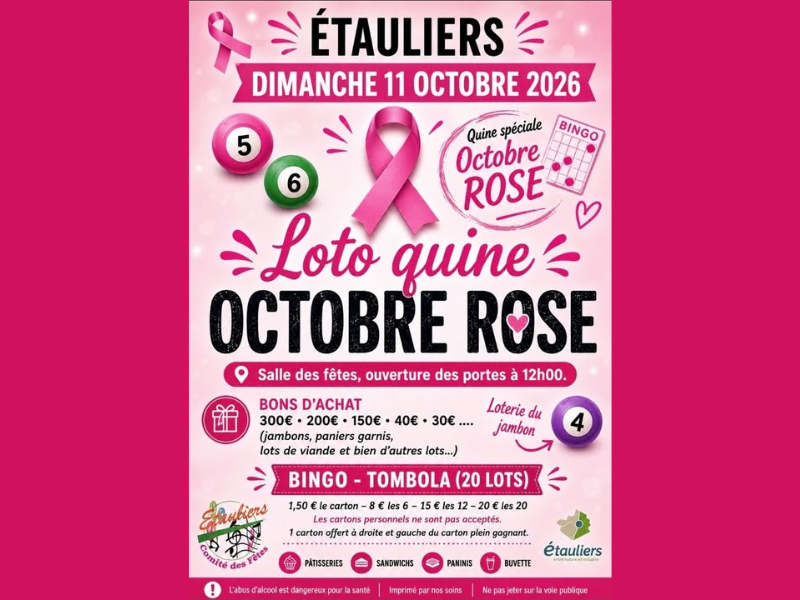Loto à Etauliers pour Octobre Rose