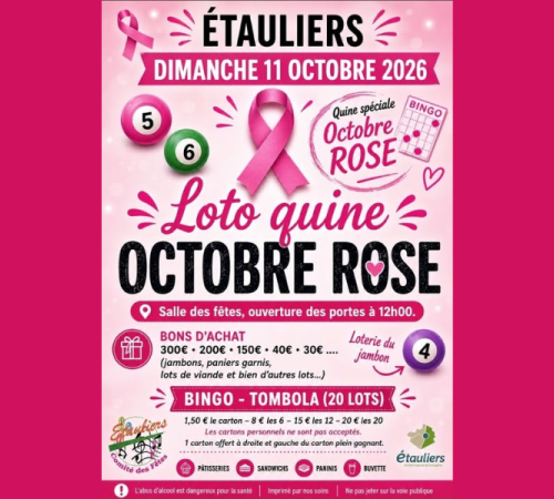 Loto à Etauliers pour Octobre Rose