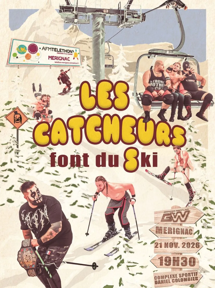 Les catcheurs font du ski