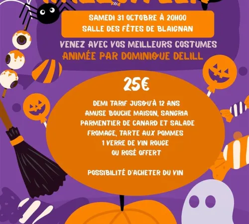 Halloween 2026 : Soirée à Blaignan-Prignac