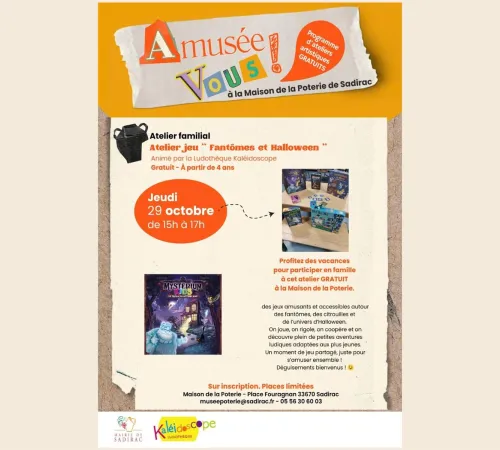 Atelier familial "Fantômes et Halloween" : jeux sur le thème d'Halloween