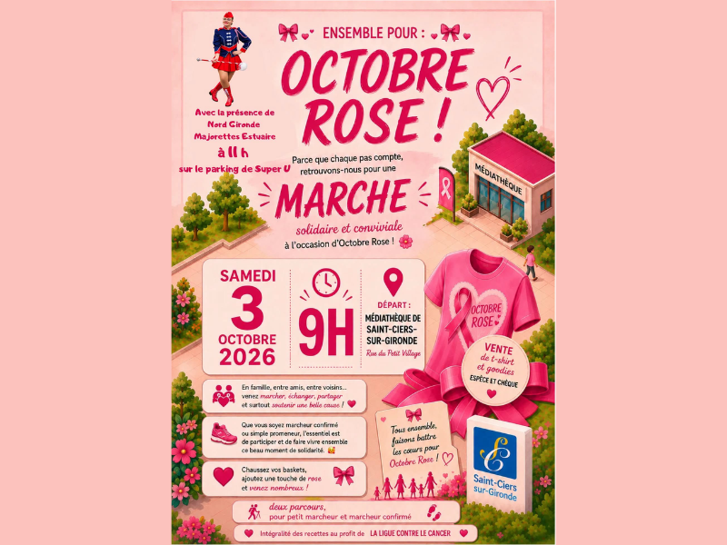 Octobre rose à Saint Ciers sur Gironde 