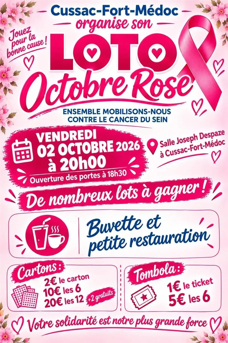 Loto Octobre Rose à C ... - Crédit: Mairie de Cussac-Fort-Médoc | CC BY-NC-ND 4.0