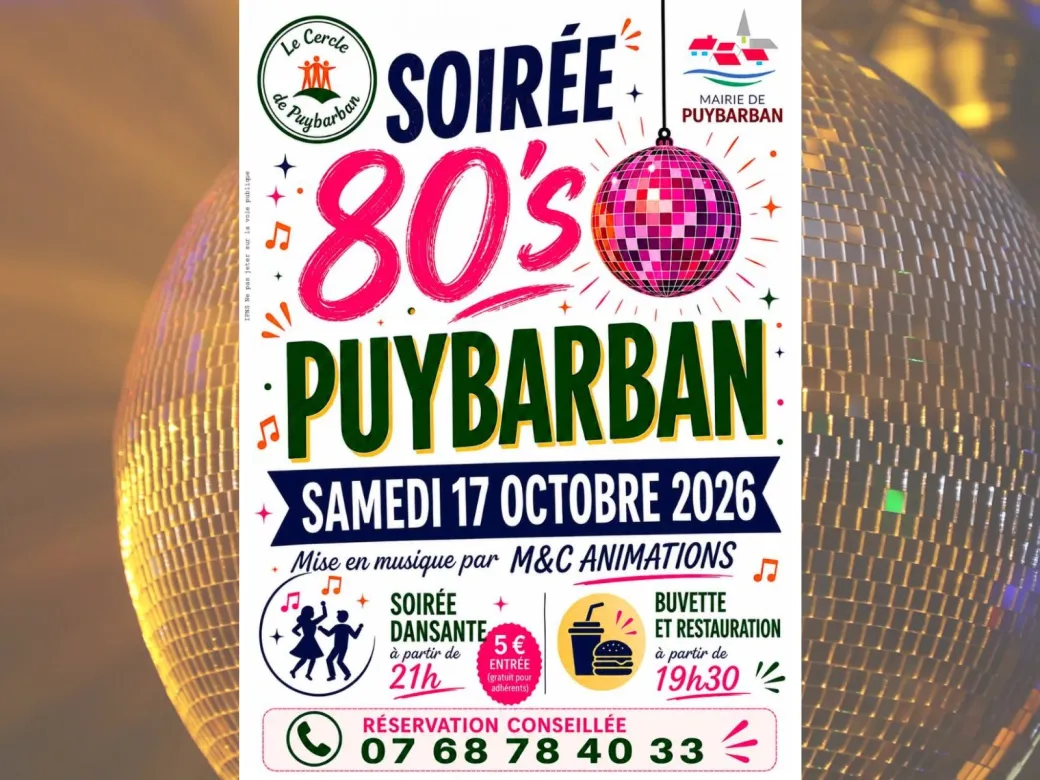 Soirée années 80 - Crédit: Cercle de puybarban | CC BY-NC-ND 4.0