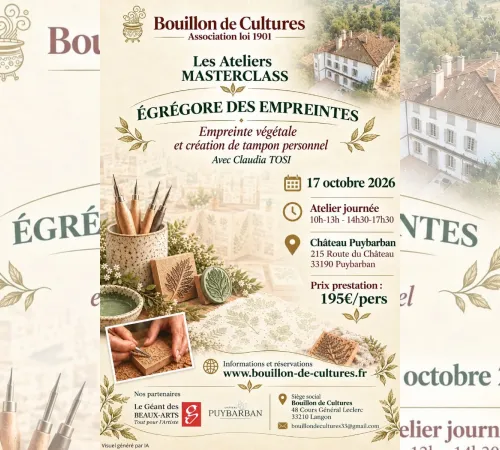 Ateliers mastercalss : empreinte végétale + création de tampon