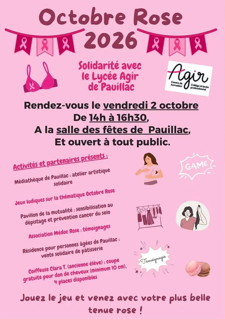 Octobre Rose 2026 : S ... - Crédit: Lycée AGIR | CC BY-NC-ND 4.0