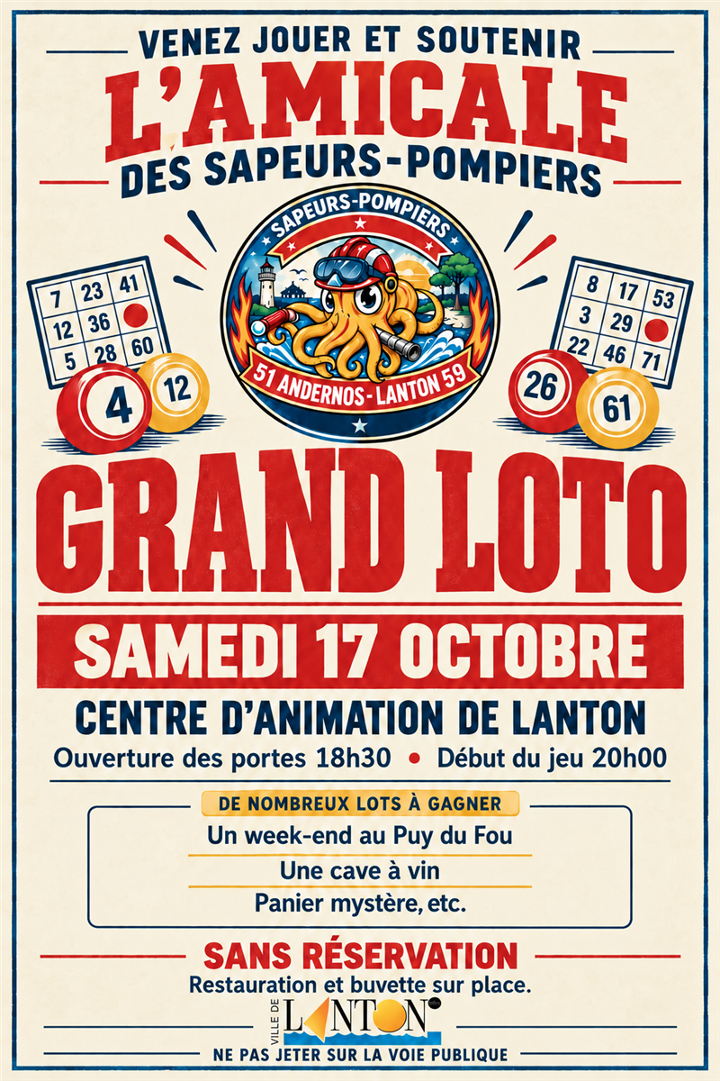 Grand Loto de l' Amicale des Sapeurs- Pompiers 