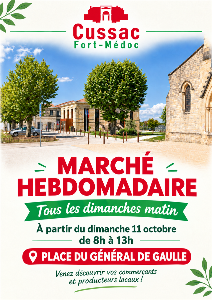 Marché hebdomadaire - ... - Crédit: ©MairiedeCussac-Fort-Médoc | CC BY-NC-ND 4.0