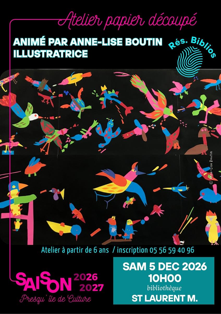 Atelier papier découpé - Crédit: pole culture mcpi | CC BY-NC-ND 4.0