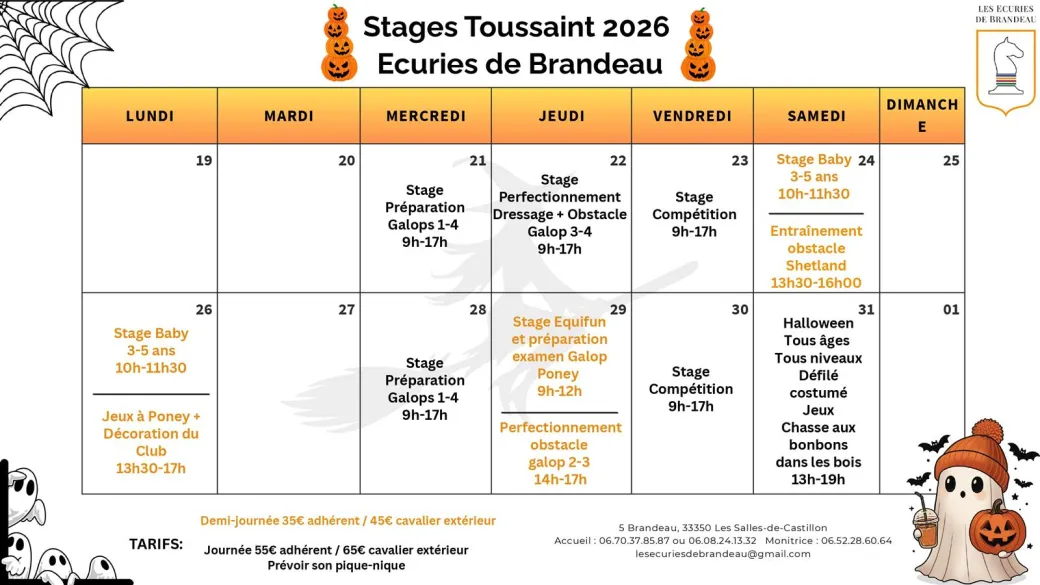 Stage de Toussaint au ... - Crédit: Ecuries de Brandeau | CC BY-NC-ND 4.0