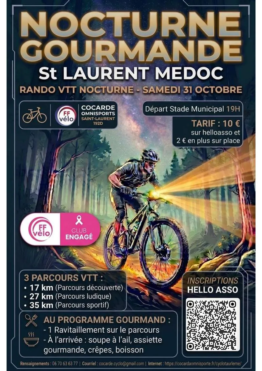 Nocturne VTT gourmande - Crédit: Cocarde Cyclo | CC BY-NC-ND 4.0