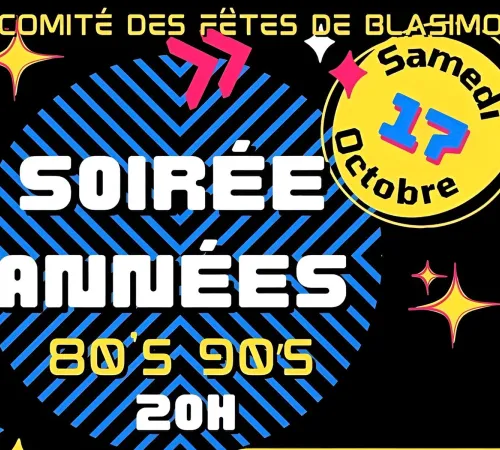 Soirée années 1980-90 et repas