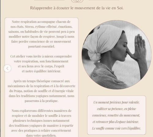 Atelier conscience du souffle avec Clara - La Cabane Blanche