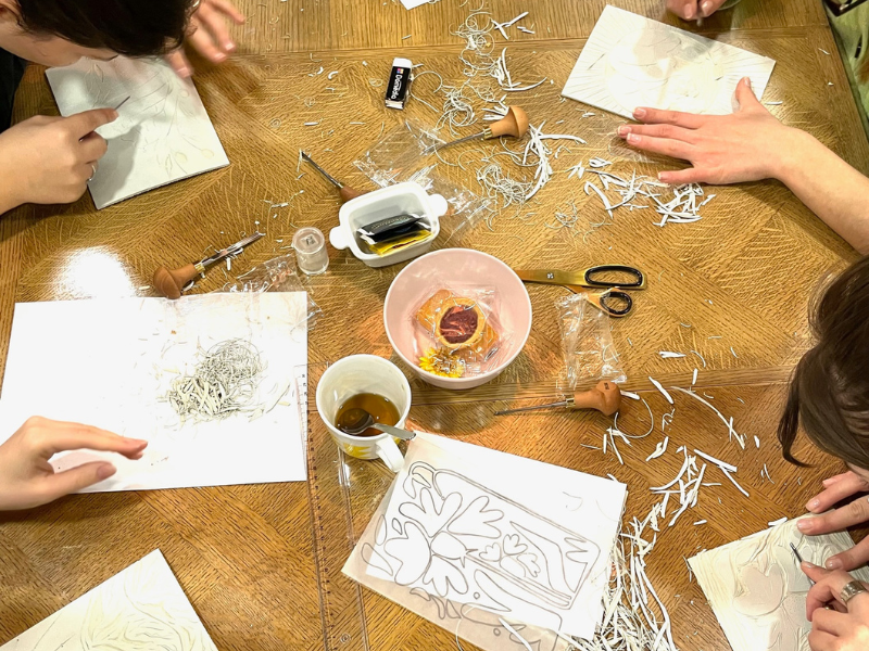Atelier Linogravure à Terres d'Oiseaux