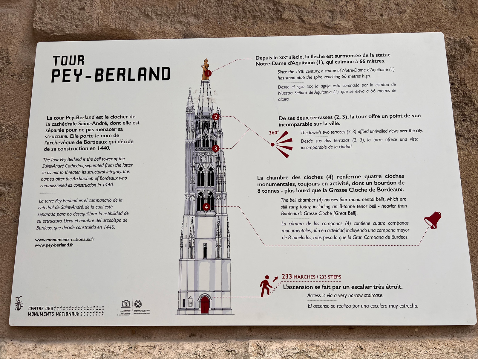 Pey Berland tower in Bordeaux